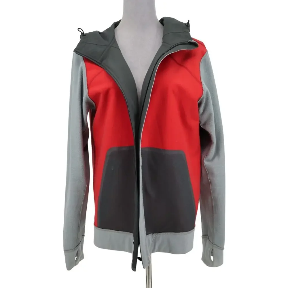 The North Face Jacket Mens Medium Gray Full Zip Hood Pockets Mountain Athletics